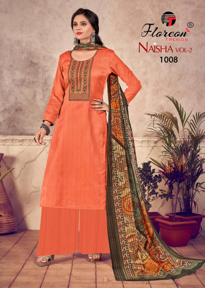 Floreon Trends Naisha 2 Fancy Cotton Printed Casual Wear Dress Material Collection